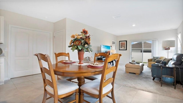 view of tiled dining area