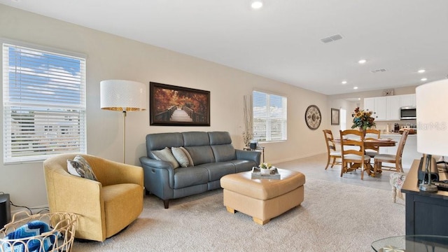 view of carpeted living room