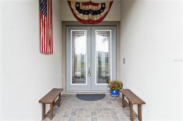 view of exterior entry with french doors