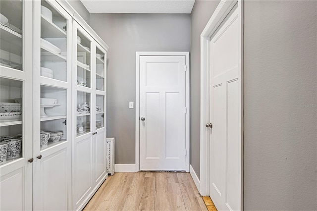 entryway with light hardwood / wood-style flooring