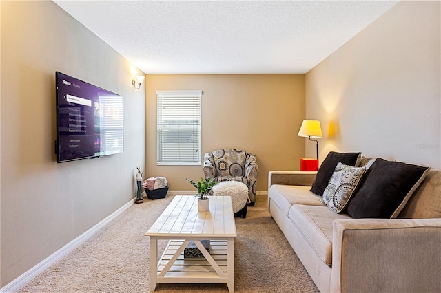 living room featuring carpet