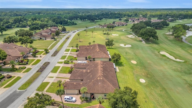 bird's eye view with a residential view and golf course view