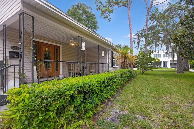 view of property exterior with a yard