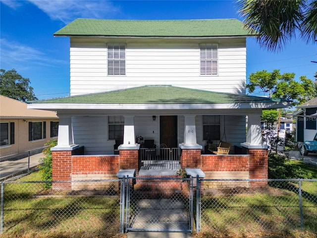 view of front of property with a porch