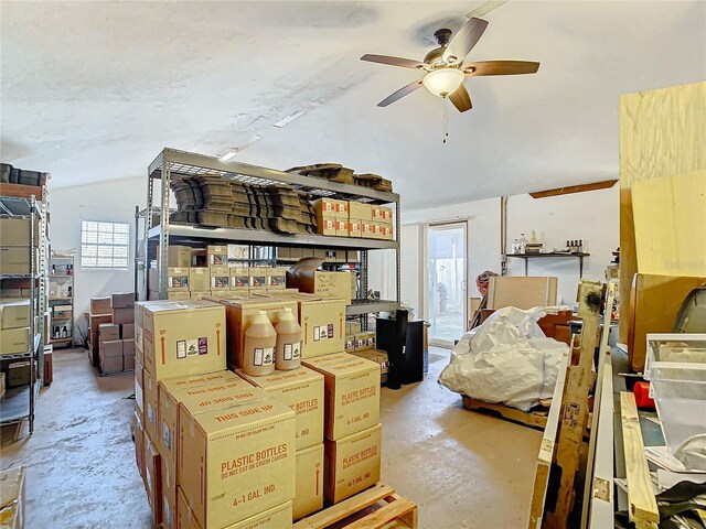 storage with ceiling fan