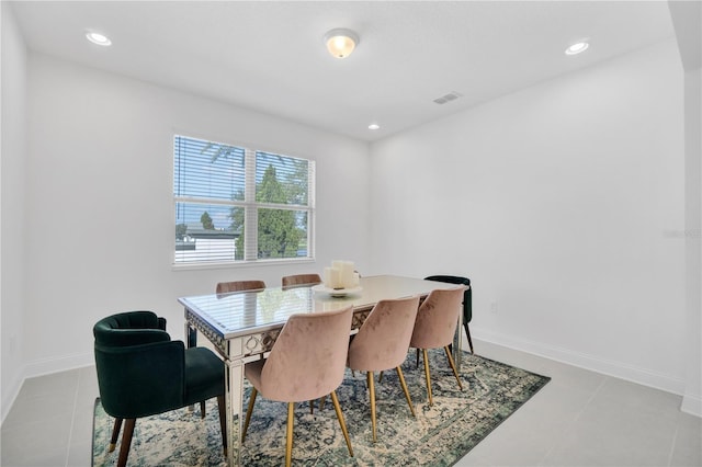 view of tiled dining area