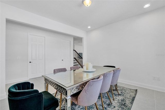 view of tiled dining area