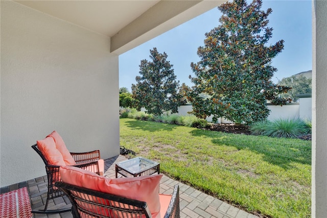 view of patio / terrace featuring an outdoor living space