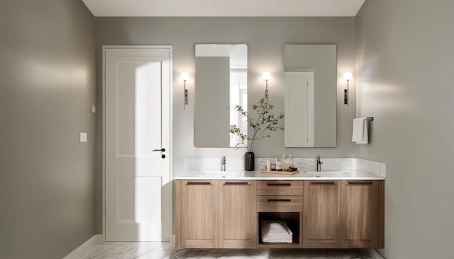 bathroom featuring double sink vanity