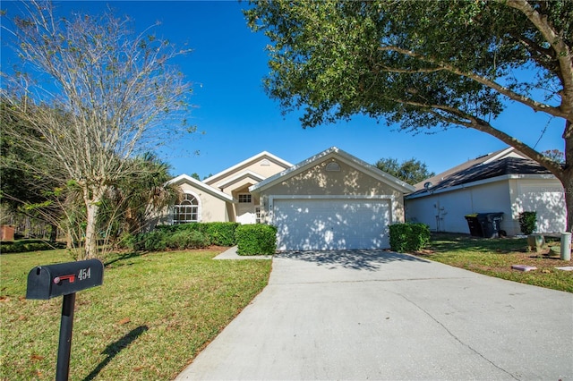 ranch-style home with a front yard