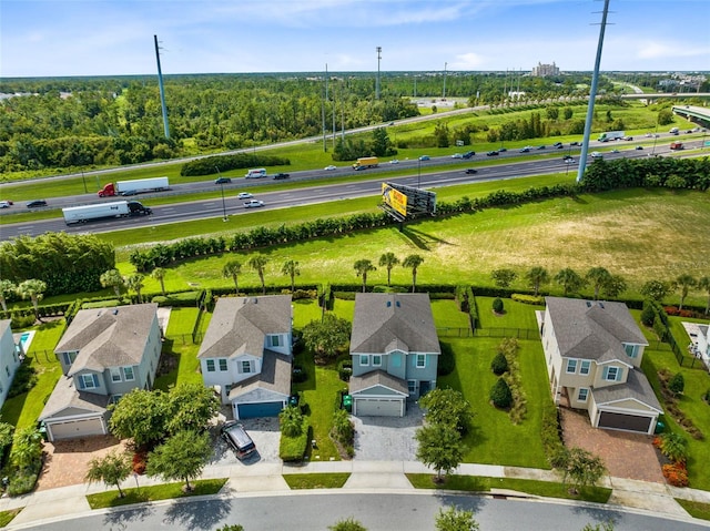 aerial view featuring a residential view