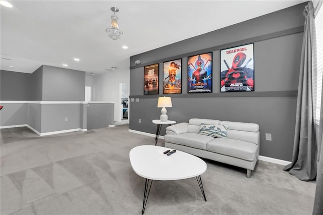 sitting room with carpet