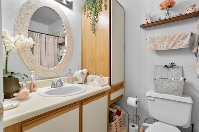 bathroom with toilet and vanity