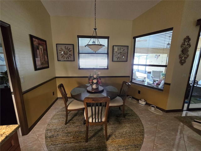 view of tiled dining area