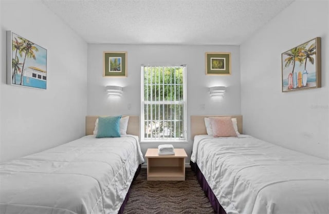 bedroom with a textured ceiling