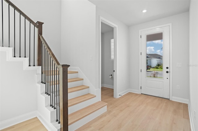 entryway featuring light hardwood / wood-style floors