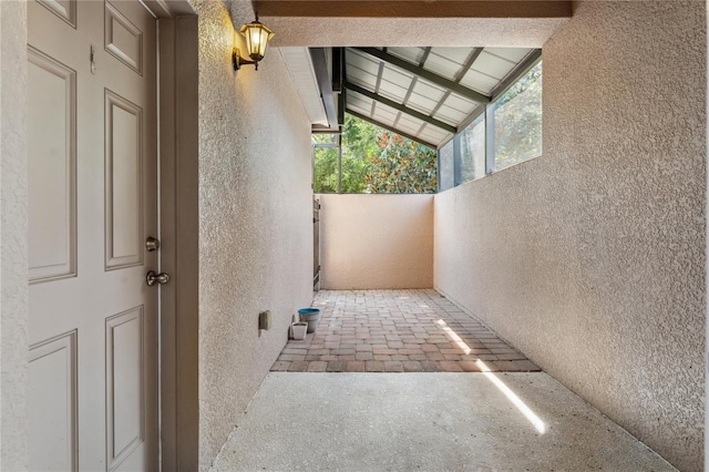 interior space featuring lofted ceiling