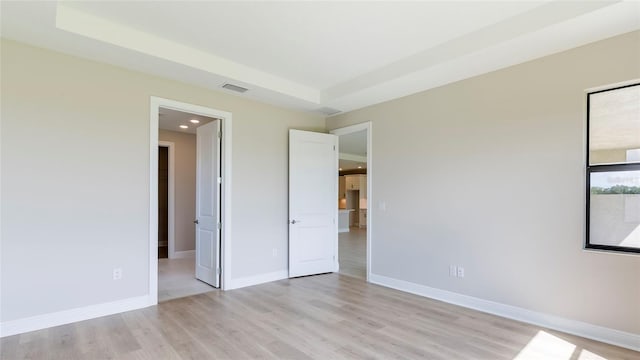 unfurnished bedroom with light hardwood / wood-style floors