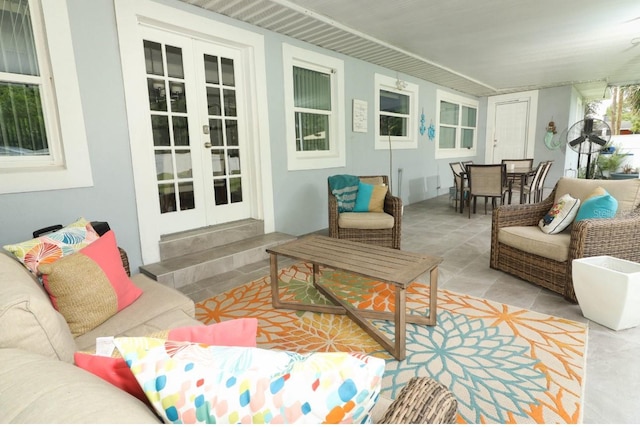 view of patio / terrace with outdoor lounge area and french doors