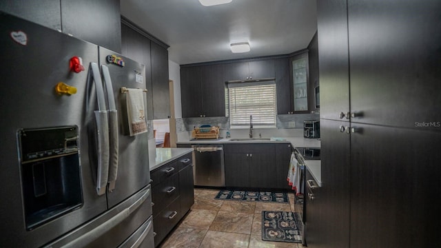 kitchen with appliances with stainless steel finishes and sink