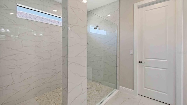 4910 Carova Way, Lakewood Ranch, FL 34211 - full bath featuring marble finish floor and a marble finish shower