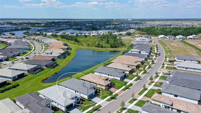 4910 Carova Way, Lakewood Ranch, FL 34211 - birds eye view of property with a water view and a residential view