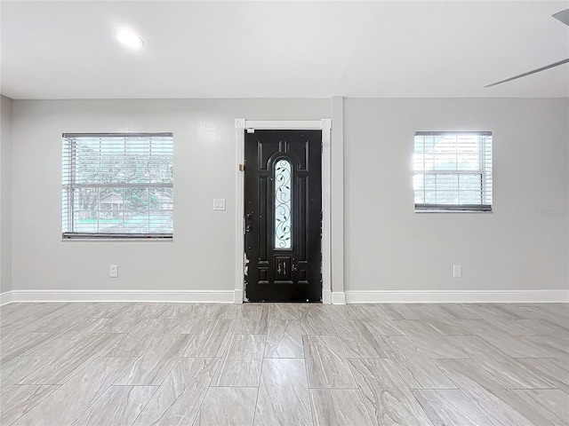 entryway with baseboards