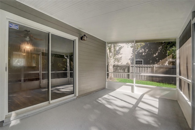 view of unfurnished sunroom