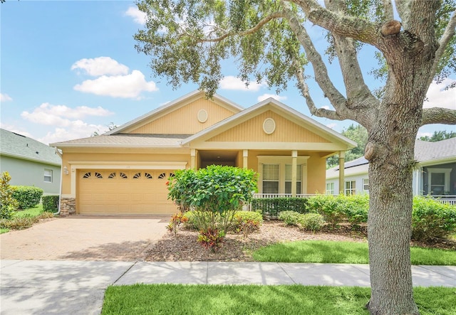 view of front of home with a garage