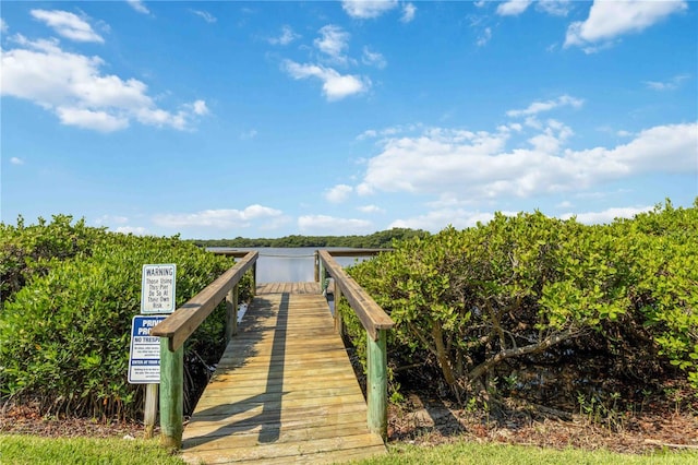 view of dock area