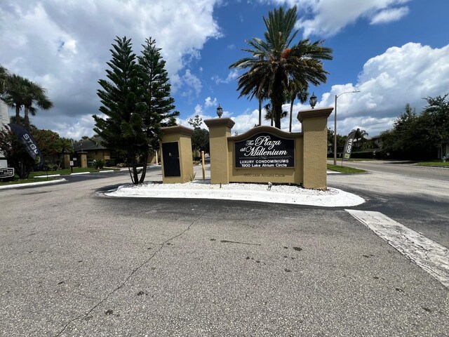 view of community sign