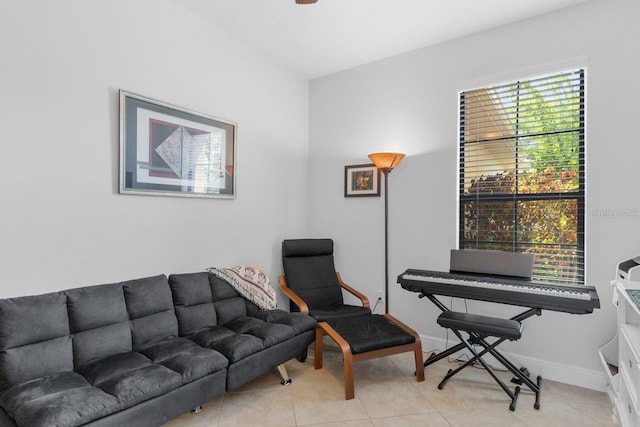 view of tiled living room