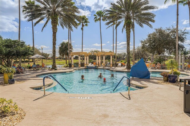 view of pool with a patio