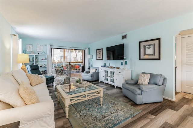 living room featuring hardwood / wood-style floors