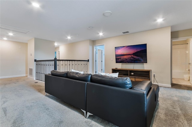 living room featuring carpet flooring