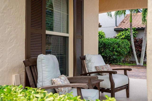 balcony featuring a patio area