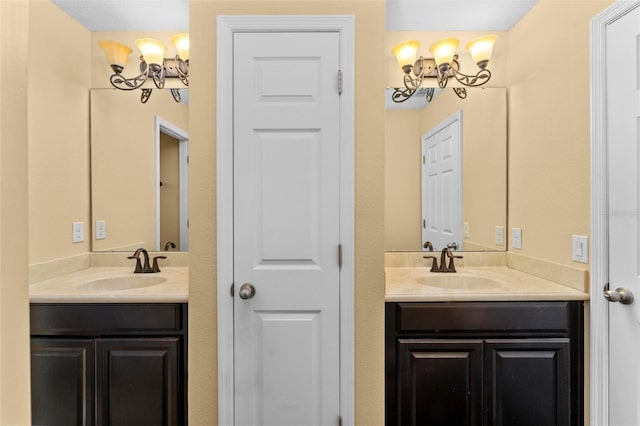 bathroom featuring double vanity