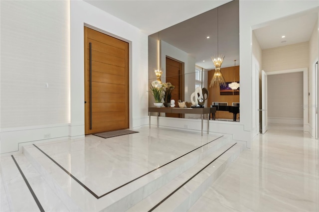 interior space with light tile patterned floors