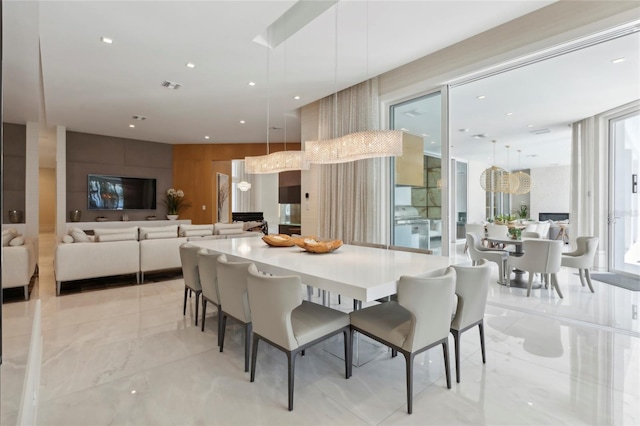 view of tiled dining space