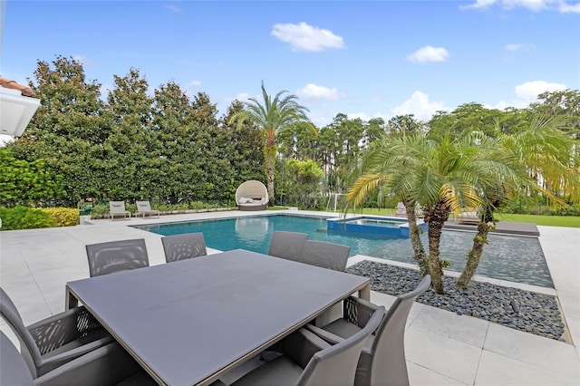 view of pool featuring a patio area