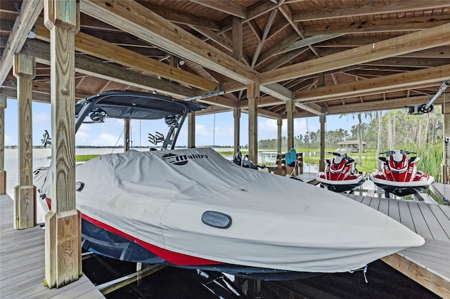 view of dock area