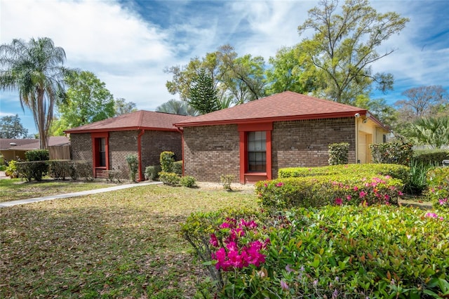 view of single story home