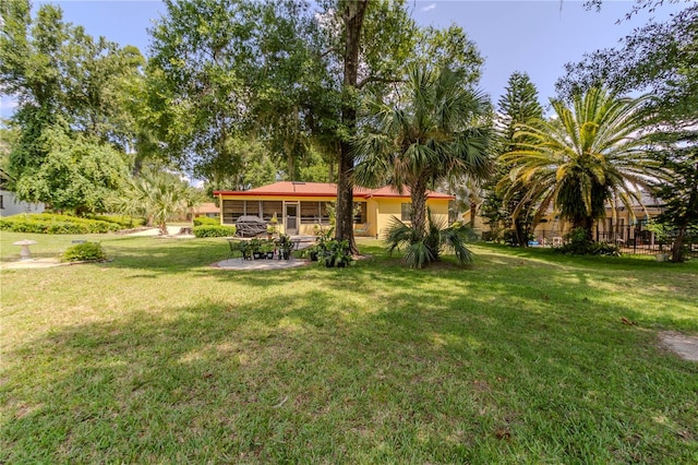 view of yard featuring a patio area