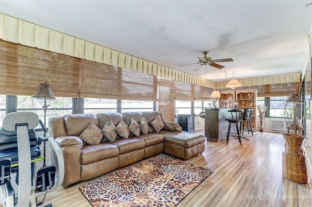 1546 Stormway Ct, Apopka, FL 32712 - living area featuring a ceiling fan and light wood-style floors