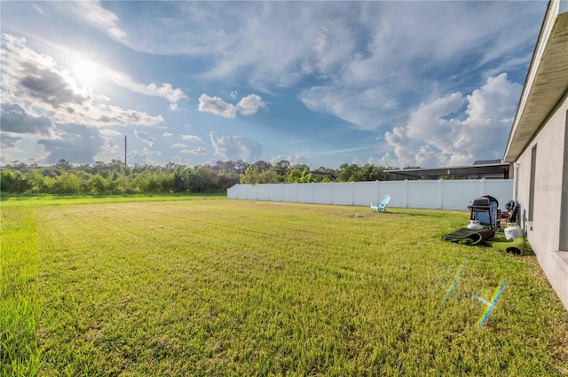 view of yard with fence