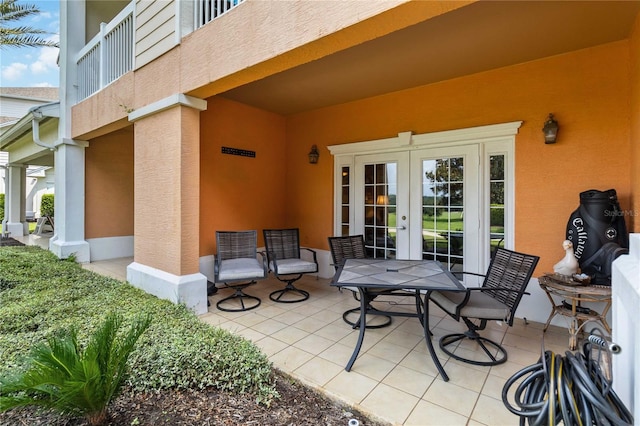 view of patio featuring french doors