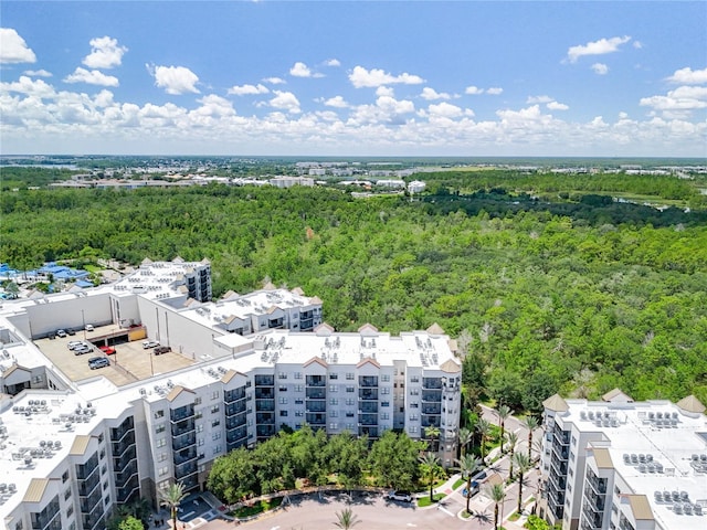 bird's eye view featuring a view of trees