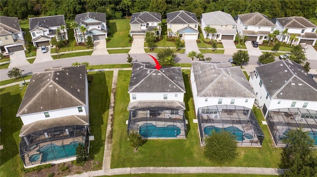 aerial view featuring a residential view