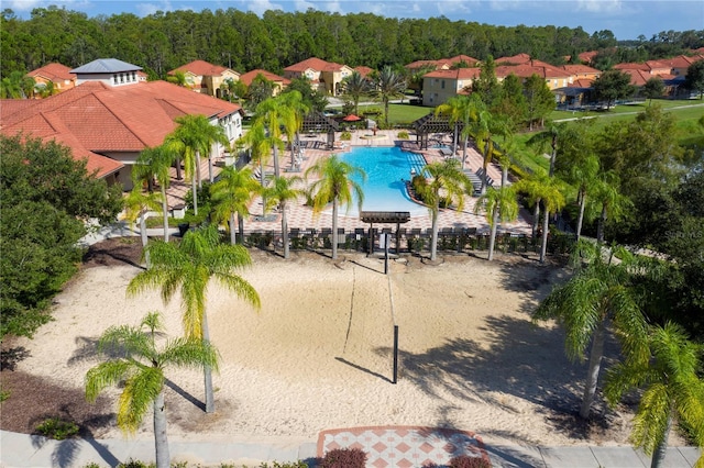 bird's eye view with a forest view