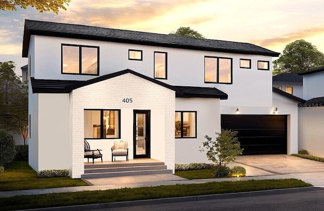 view of front of home featuring a garage